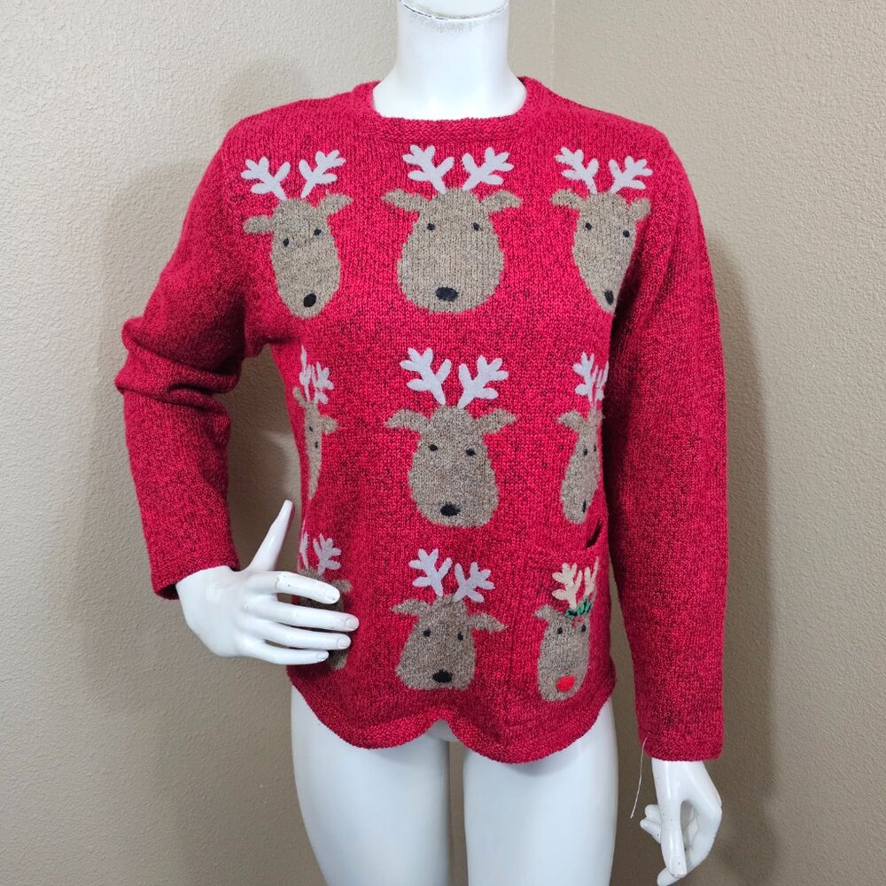 NORTHERN ISLES Reindeer Ugly Christmas Sweater~Size S/P
